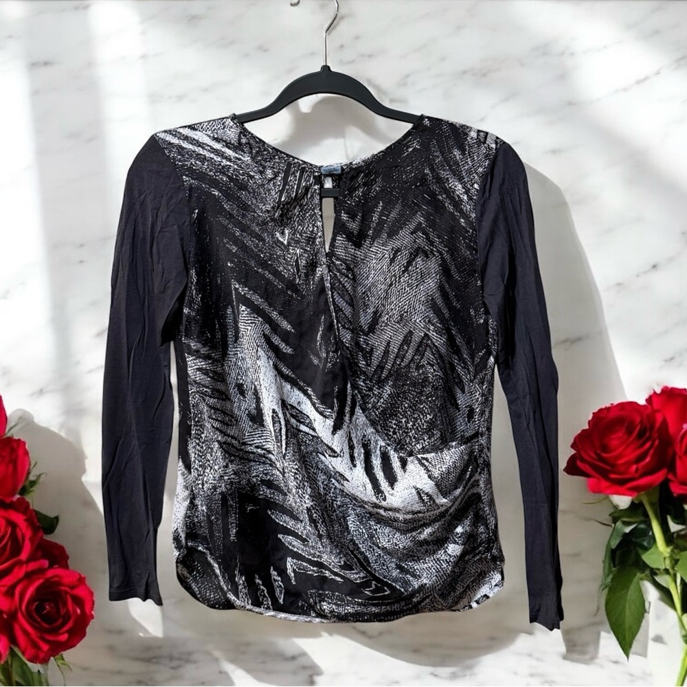 A/X Armani Exchange Black & Grey Graphic Long Sleeve Top